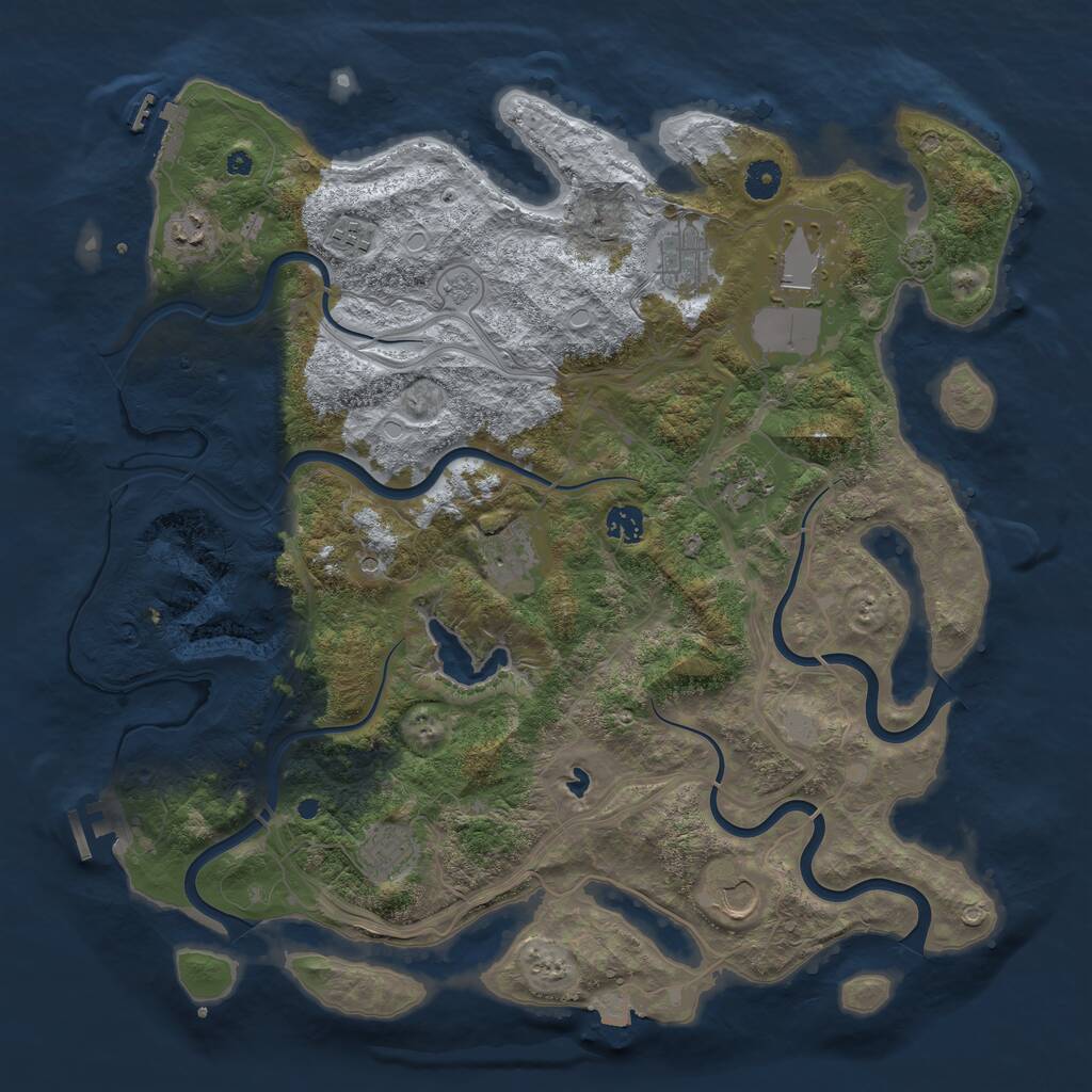 Rust Map: Procedural Map, Size: 4250, Seed: 2045760497, 15 Monuments