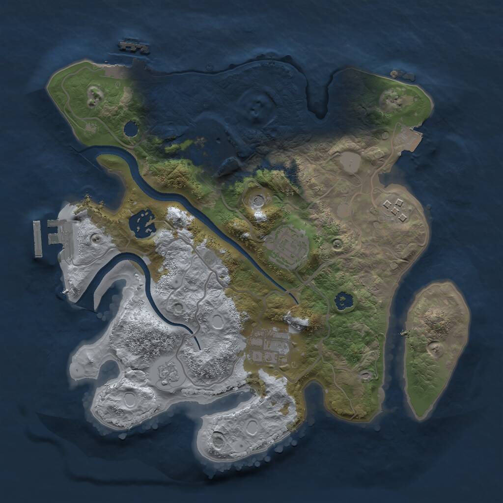 Rust Map: Procedural Map, Size: 2750, Seed: 14312, 10 Monuments