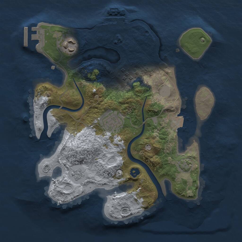 Rust Map: Procedural Map, Size: 2500, Seed: 14312, 8 Monuments