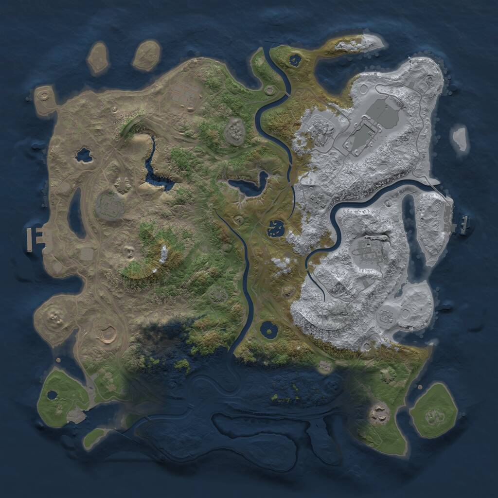 Rust Map: Procedural Map, Size: 4250, Seed: 46600673, 15 Monuments