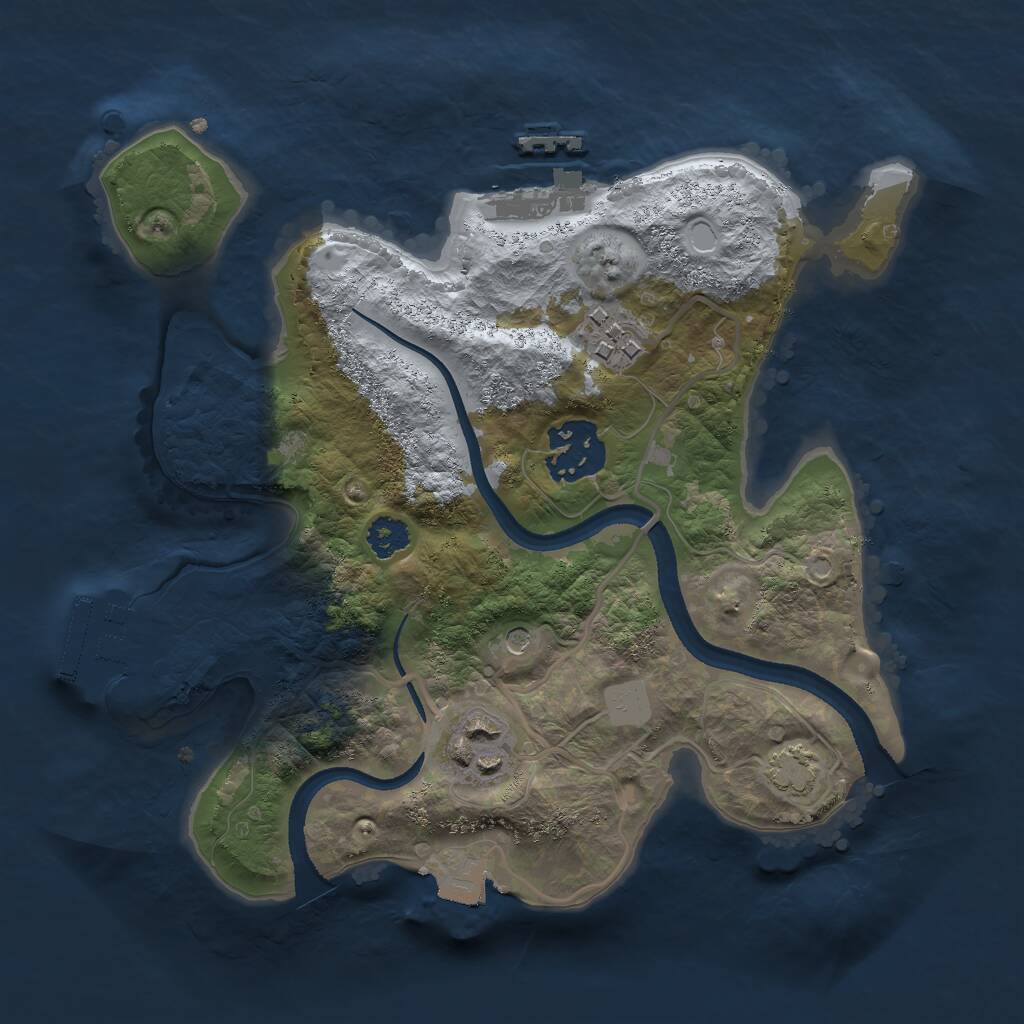 Rust Map: Procedural Map, Size: 2500, Seed: 867840661, 8 Monuments