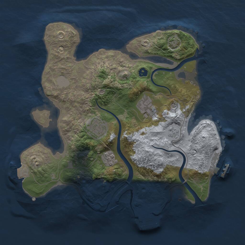 Rust Map: Procedural Map, Size: 2700, Seed: 1700360392, 9 Monuments