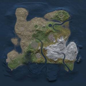 Thumbnail Rust Map: Procedural Map, Size: 2700, Seed: 1700360392, 9 Monuments