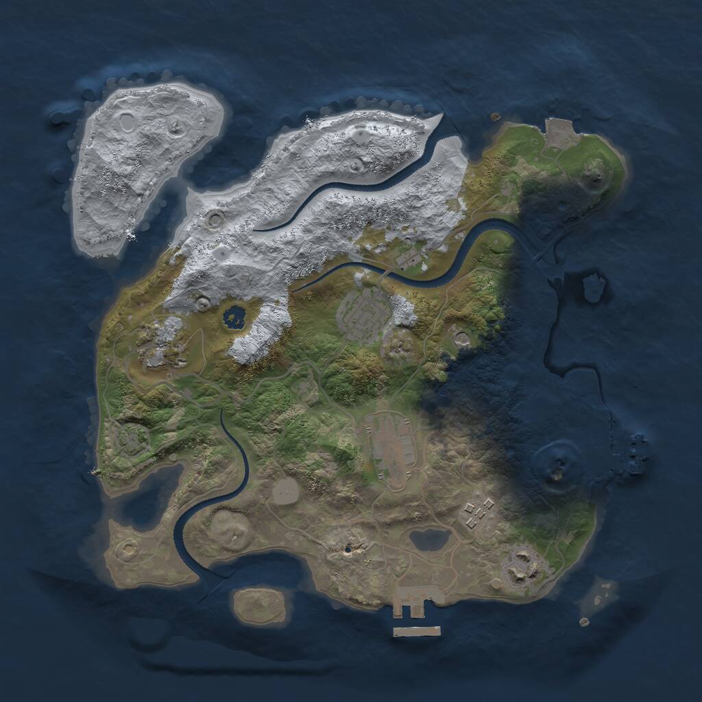 Rust Map: Procedural Map, Size: 3000, Seed: 1246402101, 10 Monuments