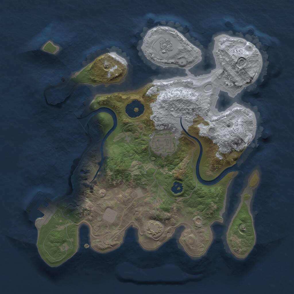 Rust Map: Procedural Map, Size: 2500, Seed: 118492, 5 Monuments