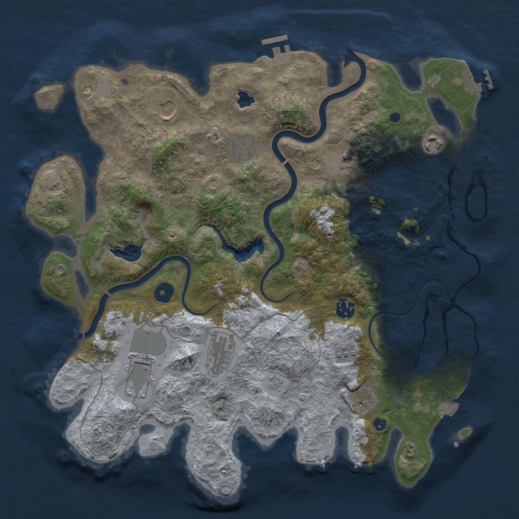 Rust Map: Procedural Map, Size: 4000, Seed: 67898776, 15 Monuments
