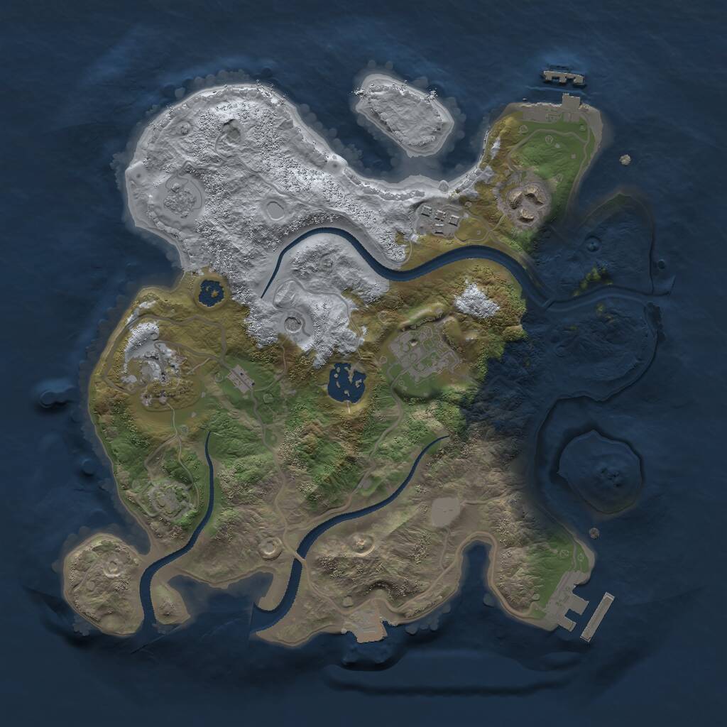 Rust Map: Procedural Map, Size: 2800, Seed: 21390143, 11 Monuments