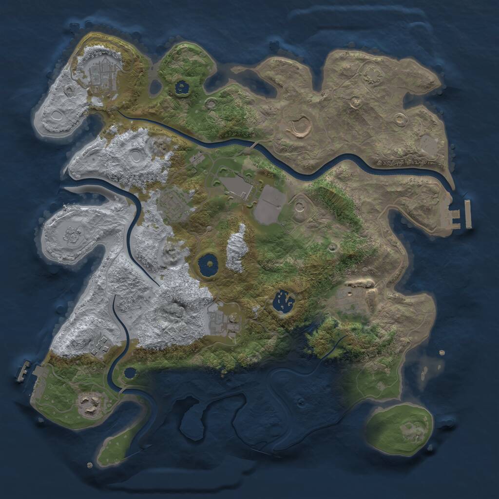 Rust Map: Procedural Map, Size: 3500, Seed: 765253, 15 Monuments