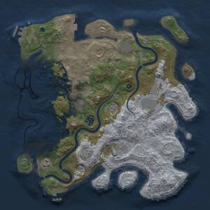 Thumbnail Rust Map: Procedural Map, Size: 3700, Seed: 11152025, 14 Monuments