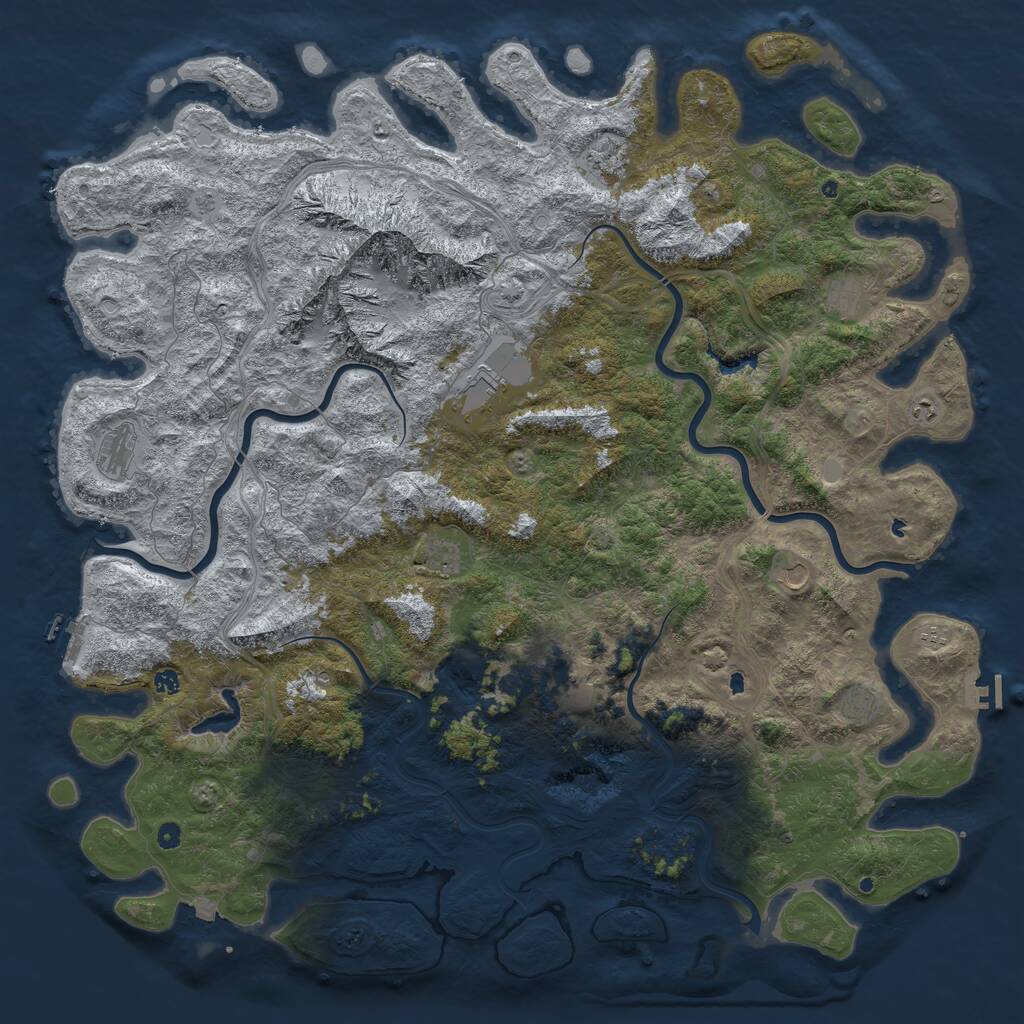 Rust Map: Procedural Map, Size: 6000, Seed: 1894357213, 17 Monuments