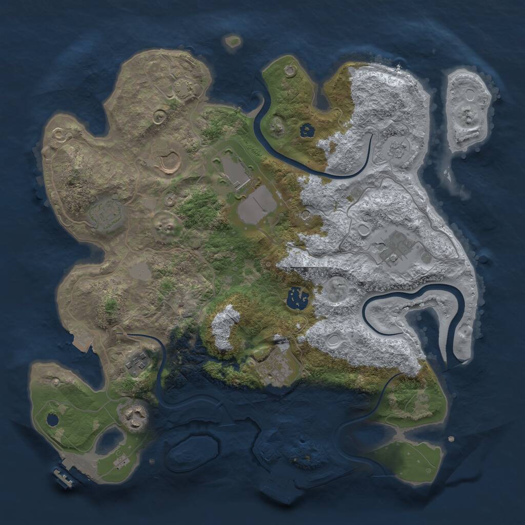 Rust Map: Procedural Map, Size: 3500, Seed: 545010839, 14 Monuments