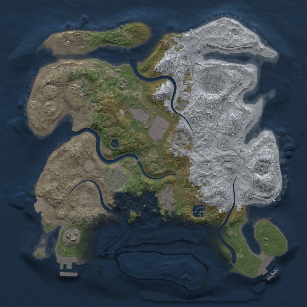 Rust Map: Procedural Map, Size: 3500, Seed: 14015, 14 Monuments