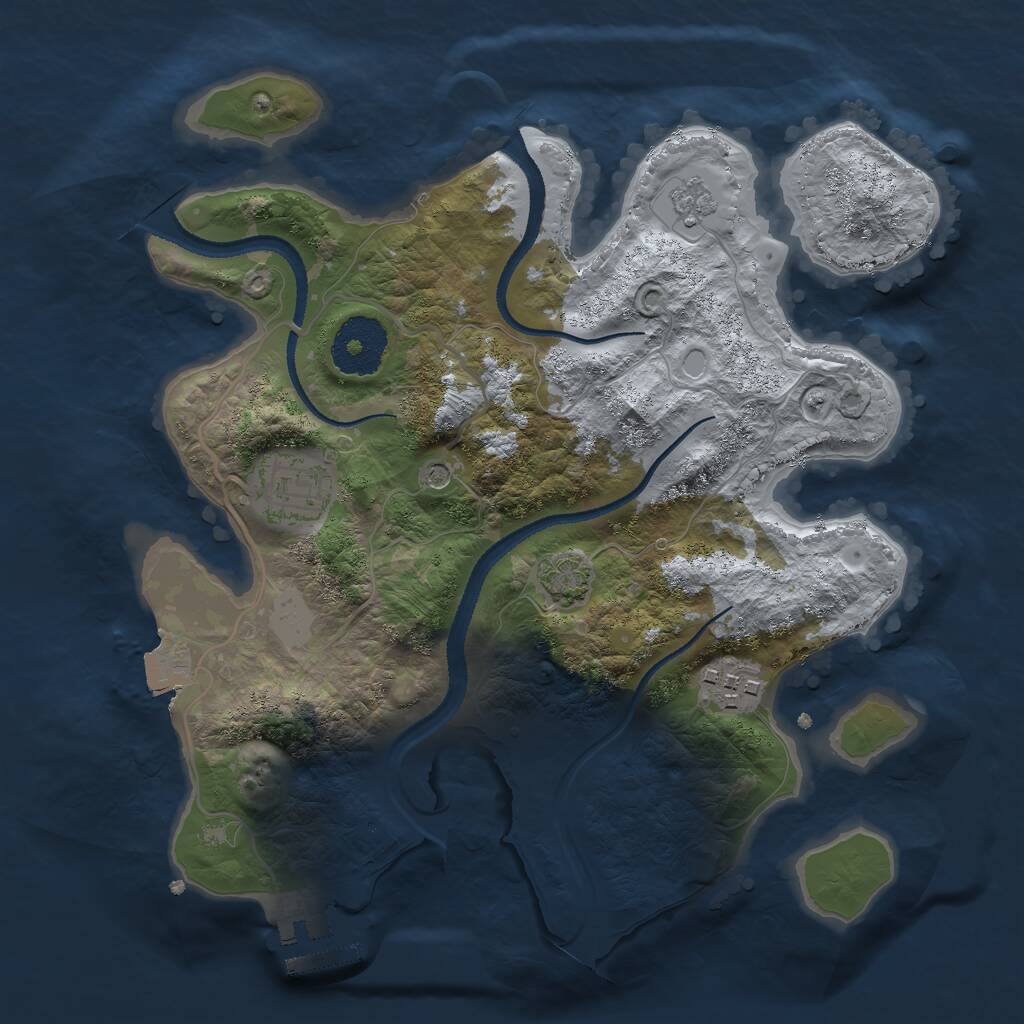 Rust Map: Procedural Map, Size: 2700, Seed: 4206967, 7 Monuments