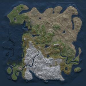 Thumbnail Rust Map: Procedural Map, Size: 4500, Seed: 654666416, 17 Monuments