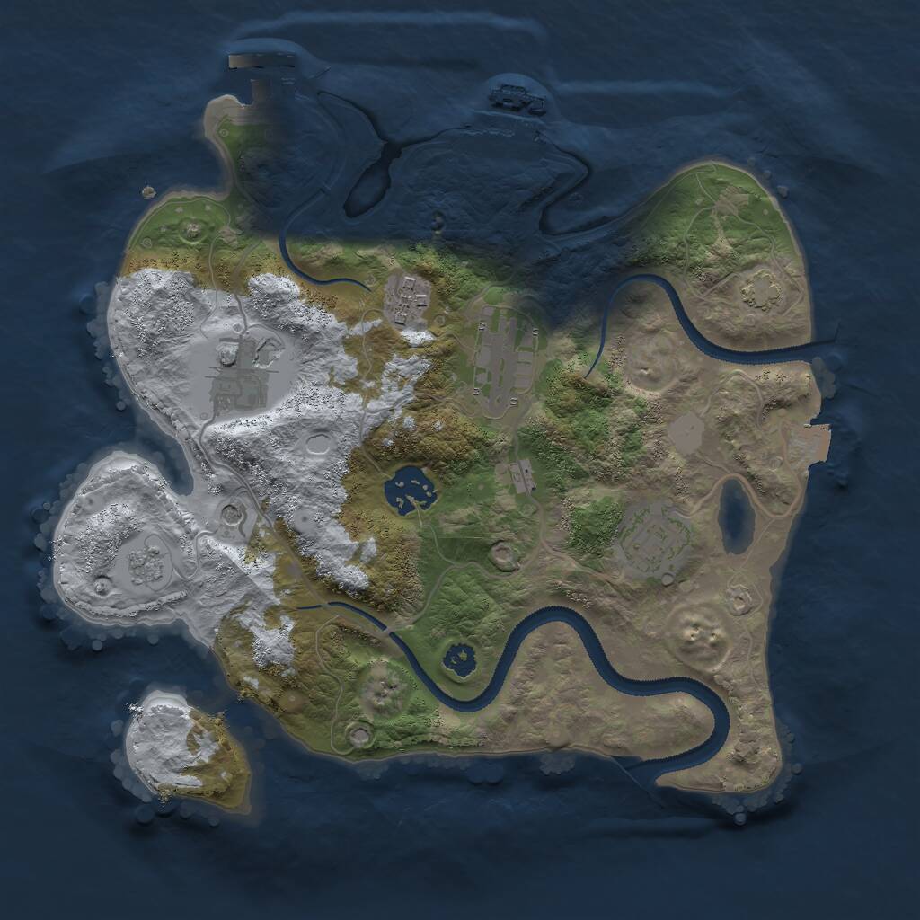 Rust Map: Procedural Map, Size: 2850, Seed: 1725473452, 11 Monuments