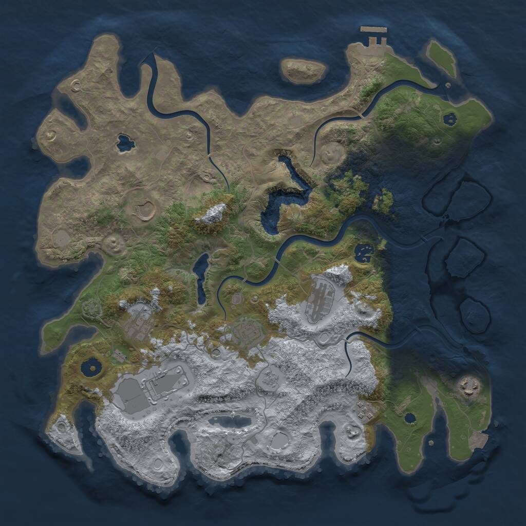 Rust Map: Procedural Map, Size: 4000, Seed: 361623824, 13 Monuments