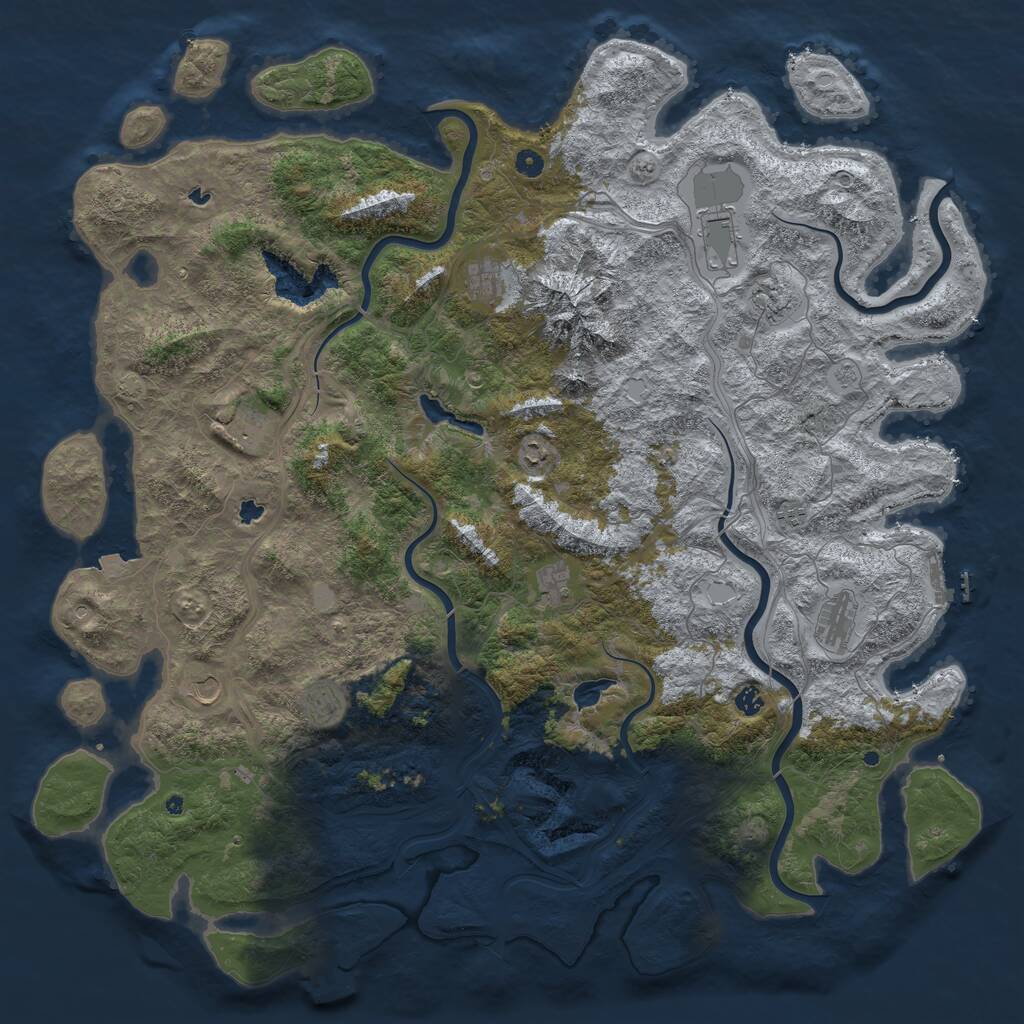 Rust Map: Procedural Map, Size: 5500, Seed: 10345128, 17 Monuments