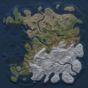 Thumbnail Rust Map: Procedural Map, Size: 4350, Seed: 9, 16 Monuments