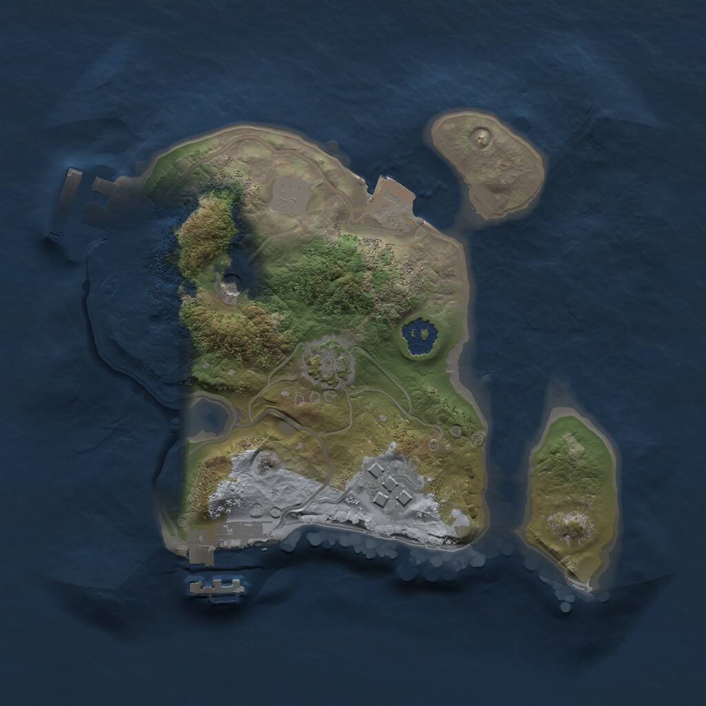 Rust Map: Procedural Map, Size: 2000, Seed: 1537078136, 6 Monuments
