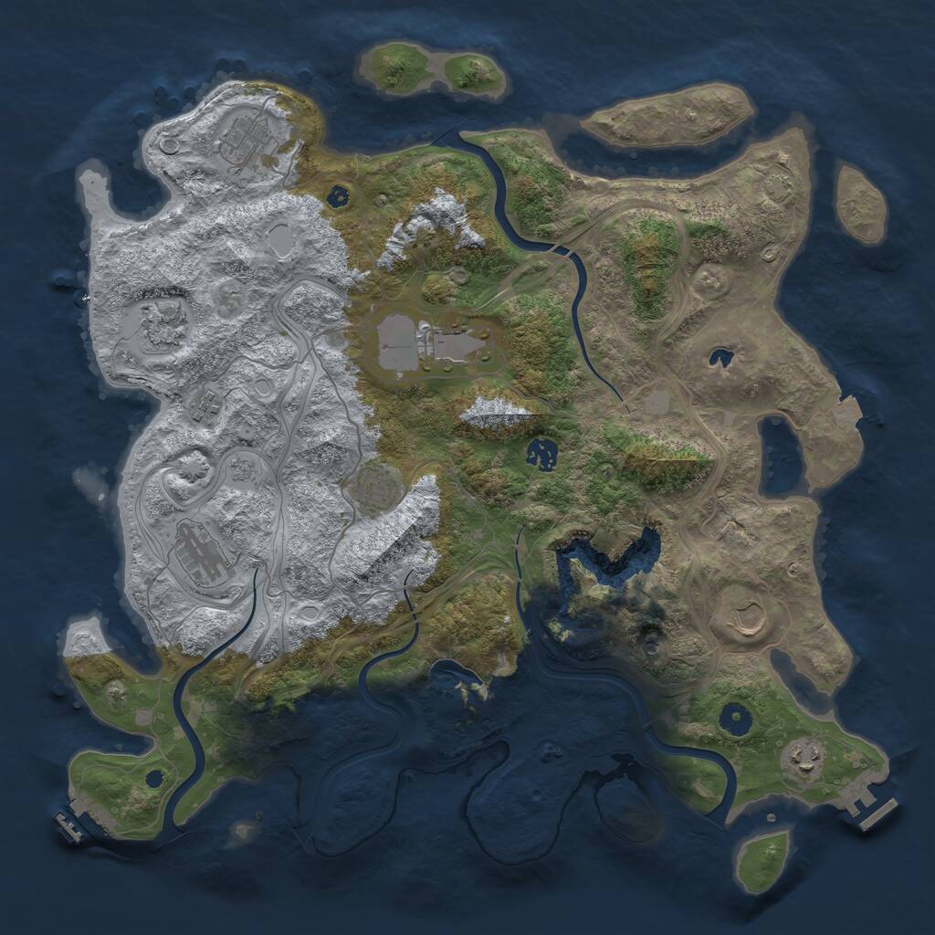 Rust Map: Procedural Map, Size: 4300, Seed: 460014221, 15 Monuments
