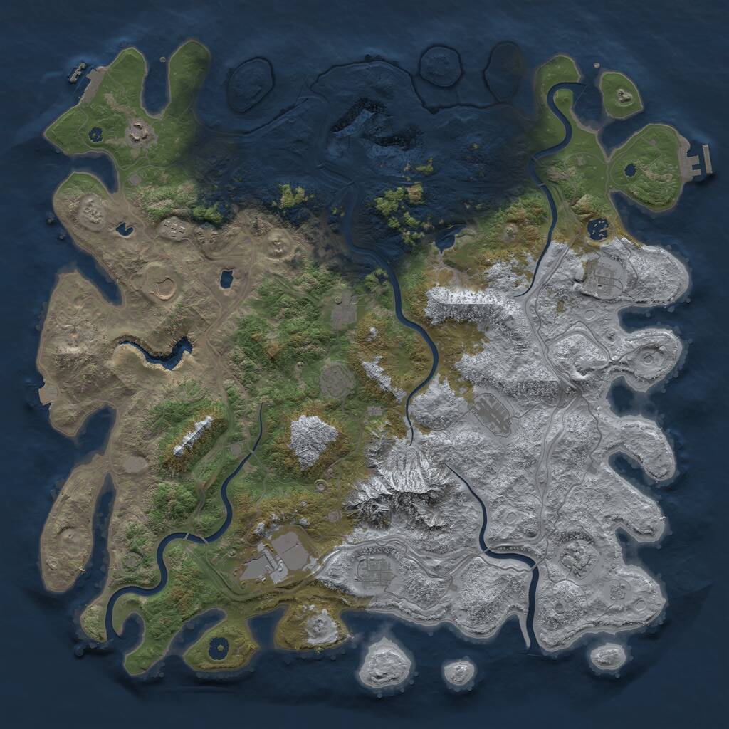 Rust Map: Procedural Map, Size: 5000, Seed: 234317769, 17 Monuments