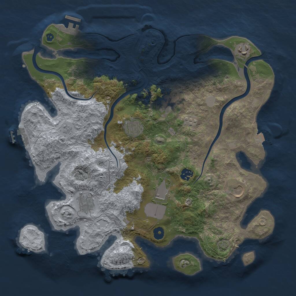 Rust Map: Procedural Map, Size: 3750, Seed: 60000, 14 Monuments