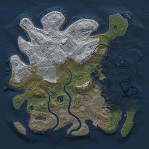 Thumbnail Rust Map: Procedural Map, Size: 3500, Seed: 33347, 13 Monuments