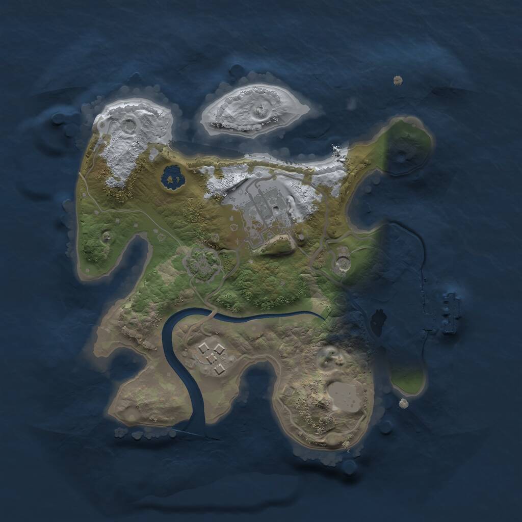 Rust Map: Procedural Map, Size: 2200, Seed: 572915469, 6 Monuments