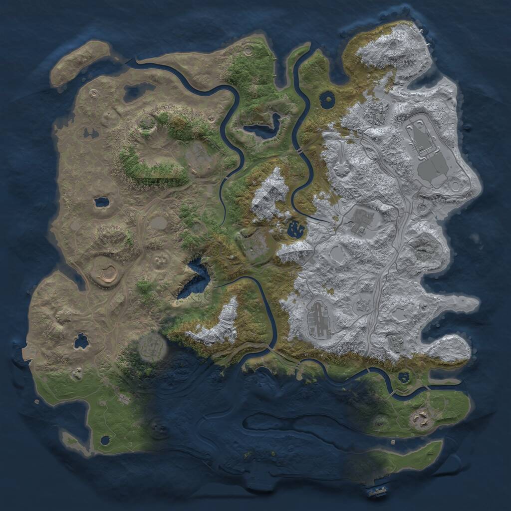 Rust Map: Procedural Map, Size: 4500, Seed: 270523486, 17 Monuments