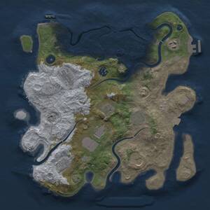 Thumbnail Rust Map: Procedural Map, Size: 3500, Seed: 2054197681, 15 Monuments