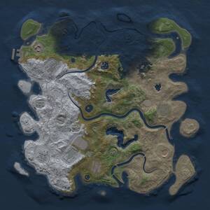Thumbnail Rust Map: Procedural Map, Size: 4000, Seed: 877152164, 16 Monuments