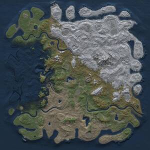 Thumbnail Rust Map: Procedural Map, Size: 6000, Seed: 3420, 17 Monuments