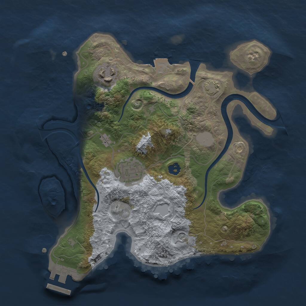 Rust Map: Procedural Map, Size: 2500, Seed: 21021972, 6 Monuments