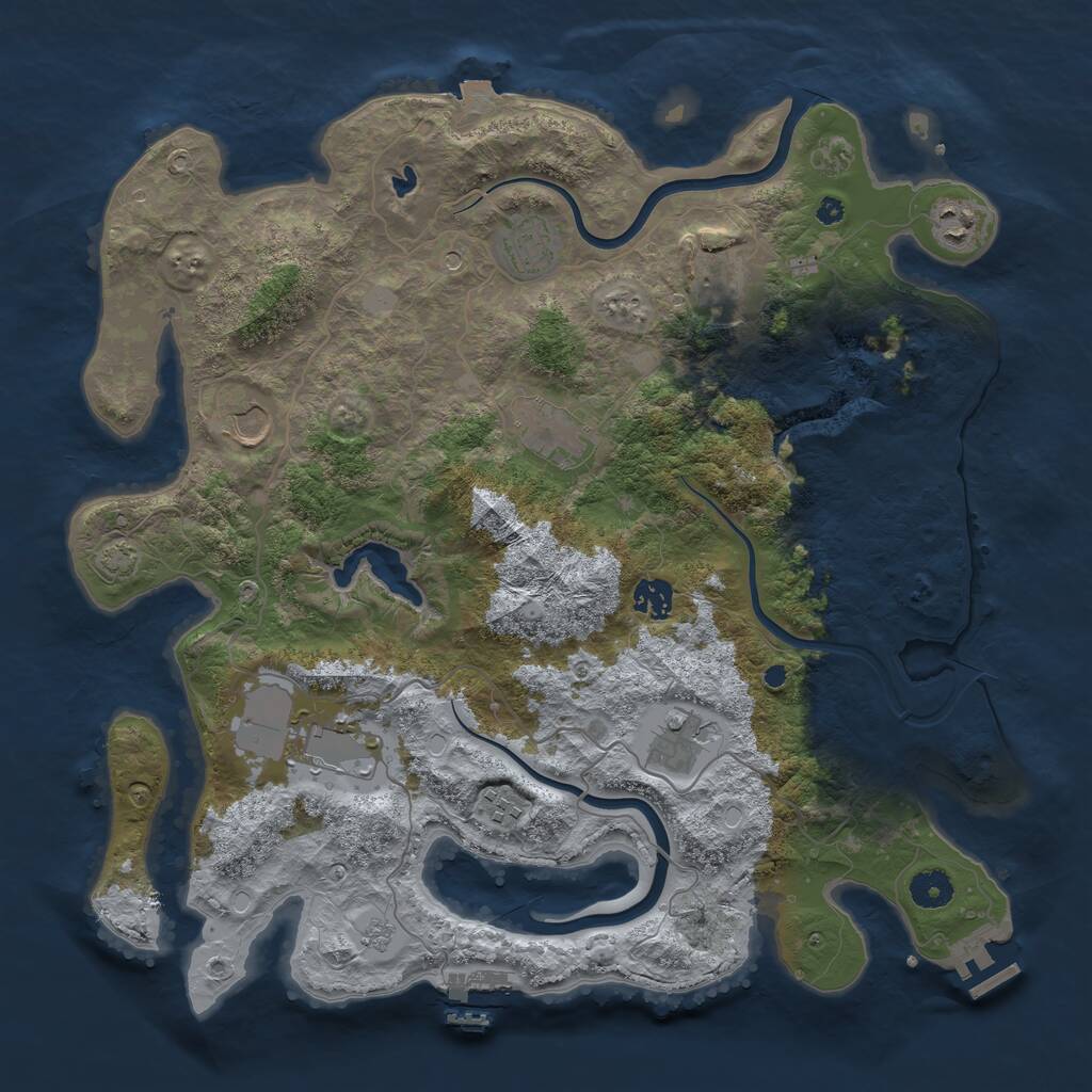 Rust Map: Procedural Map, Size: 4000, Seed: 557687813, 15 Monuments