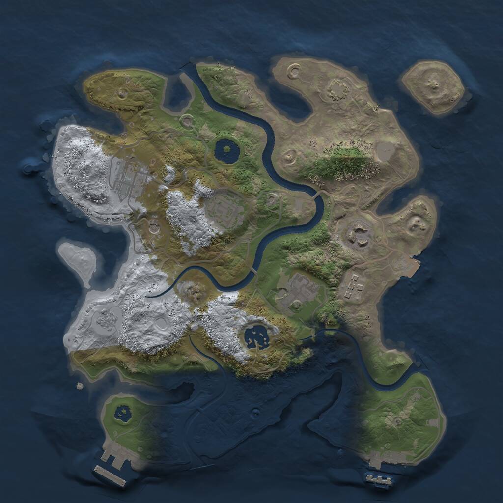 Rust Map: Procedural Map, Size: 3000, Seed: 2103615971, 12 Monuments