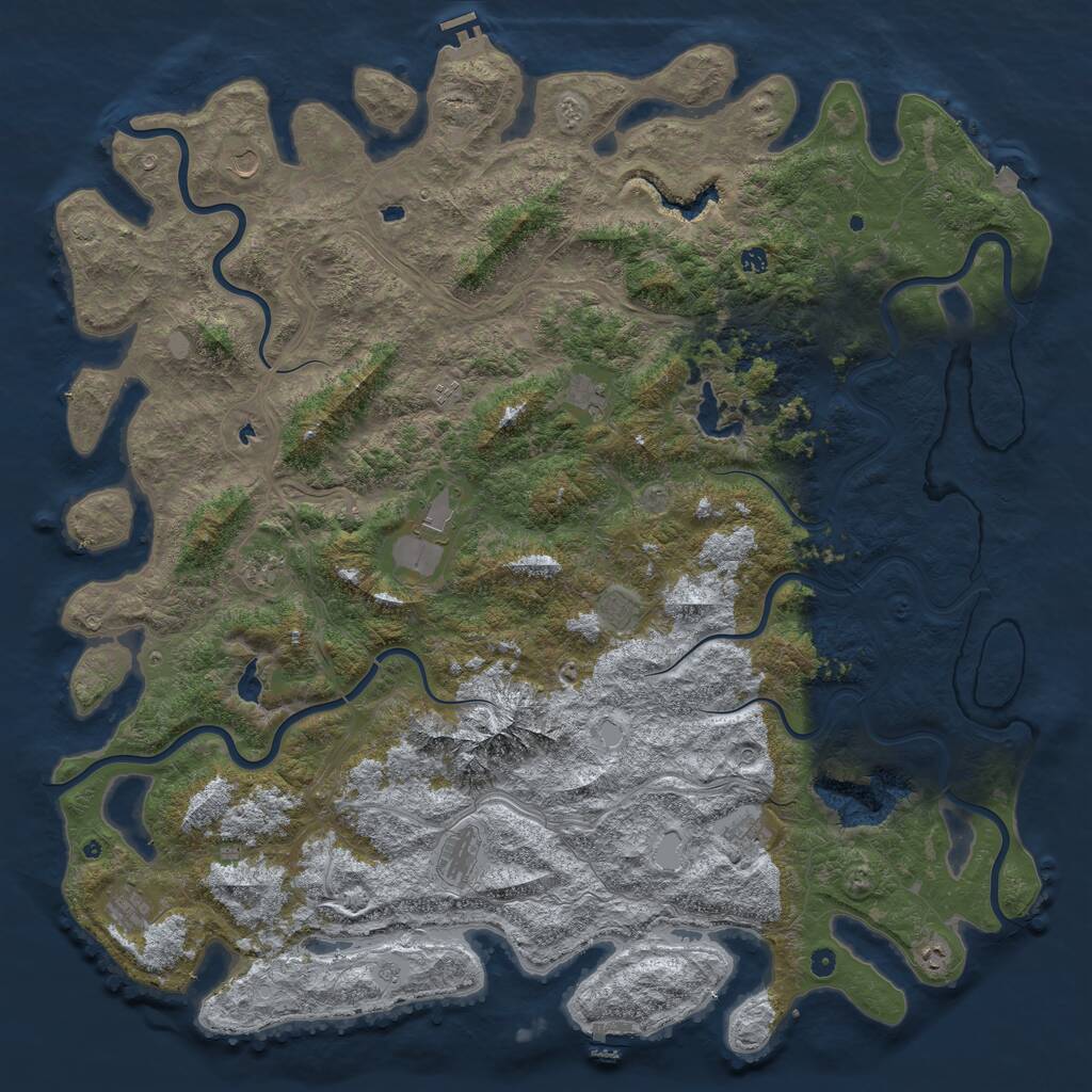 Rust Map: Procedural Map, Size: 6000, Seed: 1176744211, 17 Monuments