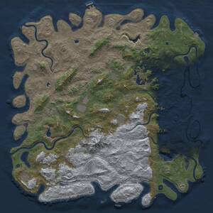 Thumbnail Rust Map: Procedural Map, Size: 6000, Seed: 1176744211, 17 Monuments