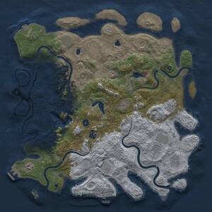 Thumbnail Rust Map: Procedural Map, Size: 4500, Seed: 8540, 17 Monuments