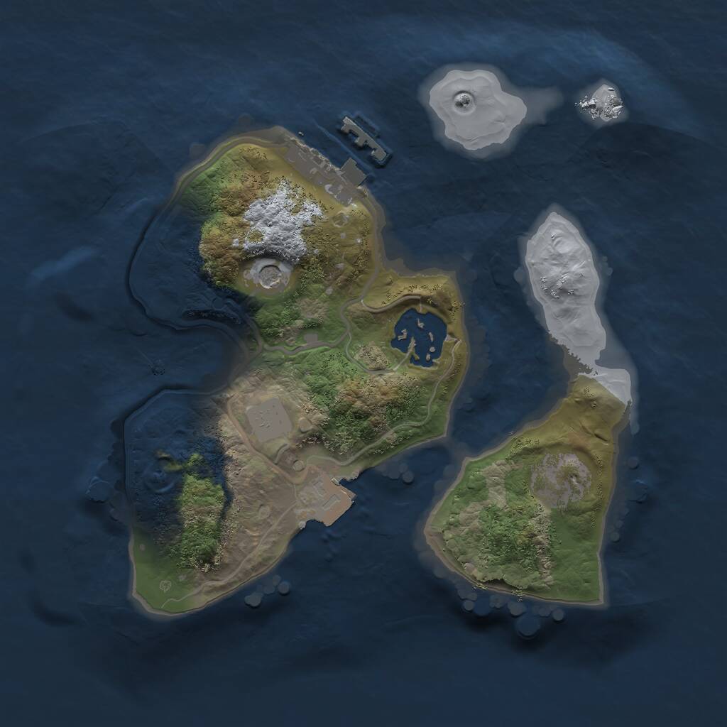 Rust Map: Procedural Map, Size: 2000, Seed: 912004065, 4 Monuments