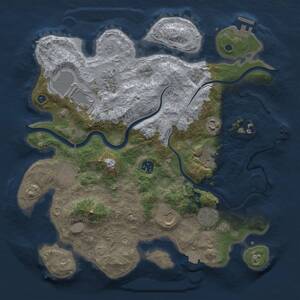 Thumbnail Rust Map: Procedural Map, Size: 3600, Seed: 1996447833, 15 Monuments