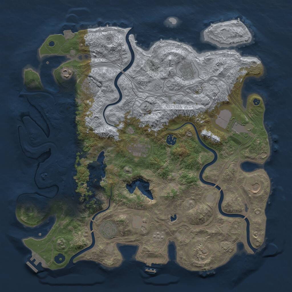 Rust Map: Procedural Map, Size: 4250, Seed: 1458434285, 17 Monuments