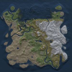 Thumbnail Rust Map: Procedural Map, Size: 4500, Seed: 666420, 17 Monuments