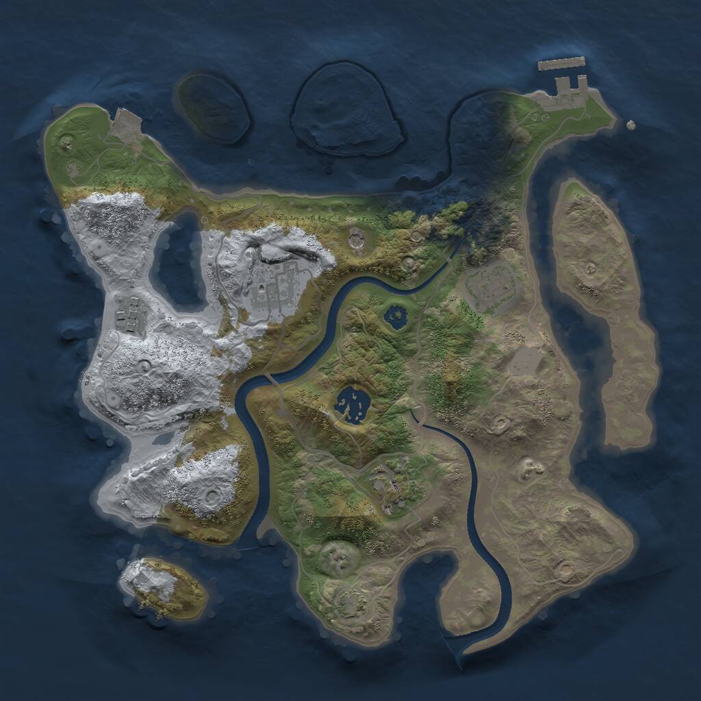 Rust Map: Procedural Map, Size: 3000, Seed: 812025940, 9 Monuments