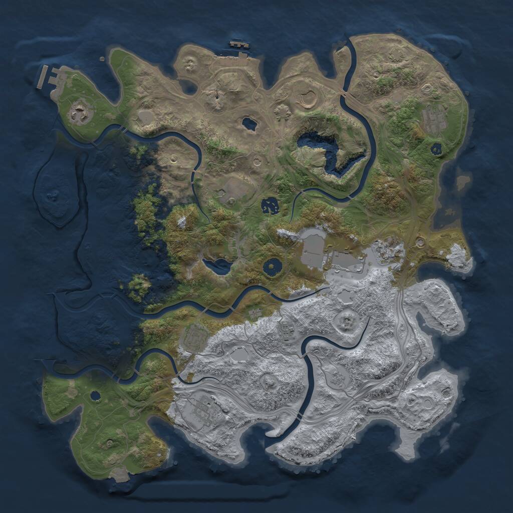 Rust Map: Procedural Map, Size: 4250, Seed: 1861566049, 16 Monuments