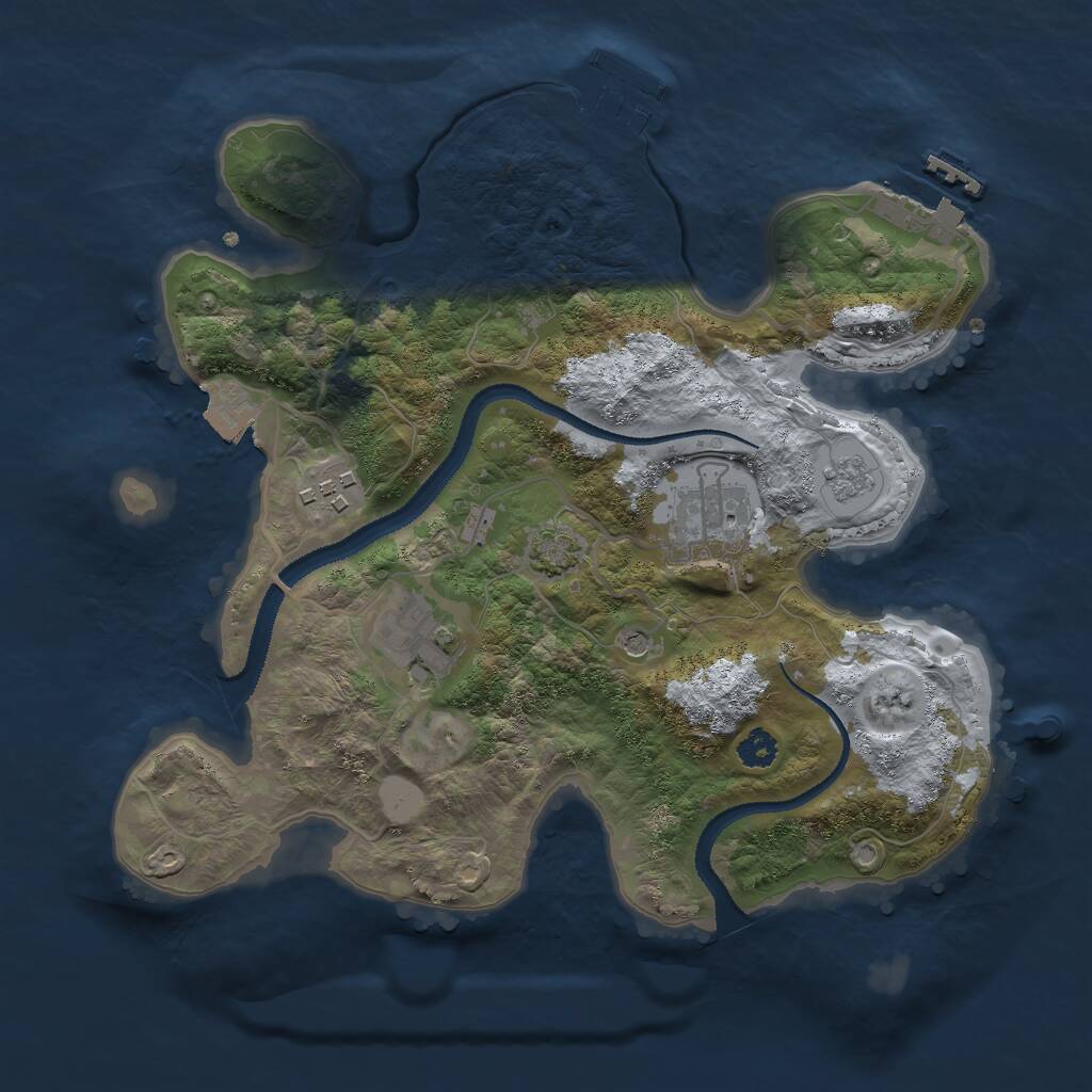 Rust Map: Procedural Map, Size: 2800, Seed: 1728749221, 9 Monuments