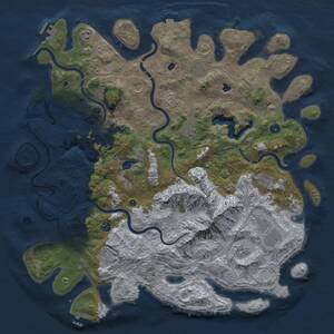 Thumbnail Rust Map: Procedural Map, Size: 5000, Seed: 1893176684, 16 Monuments