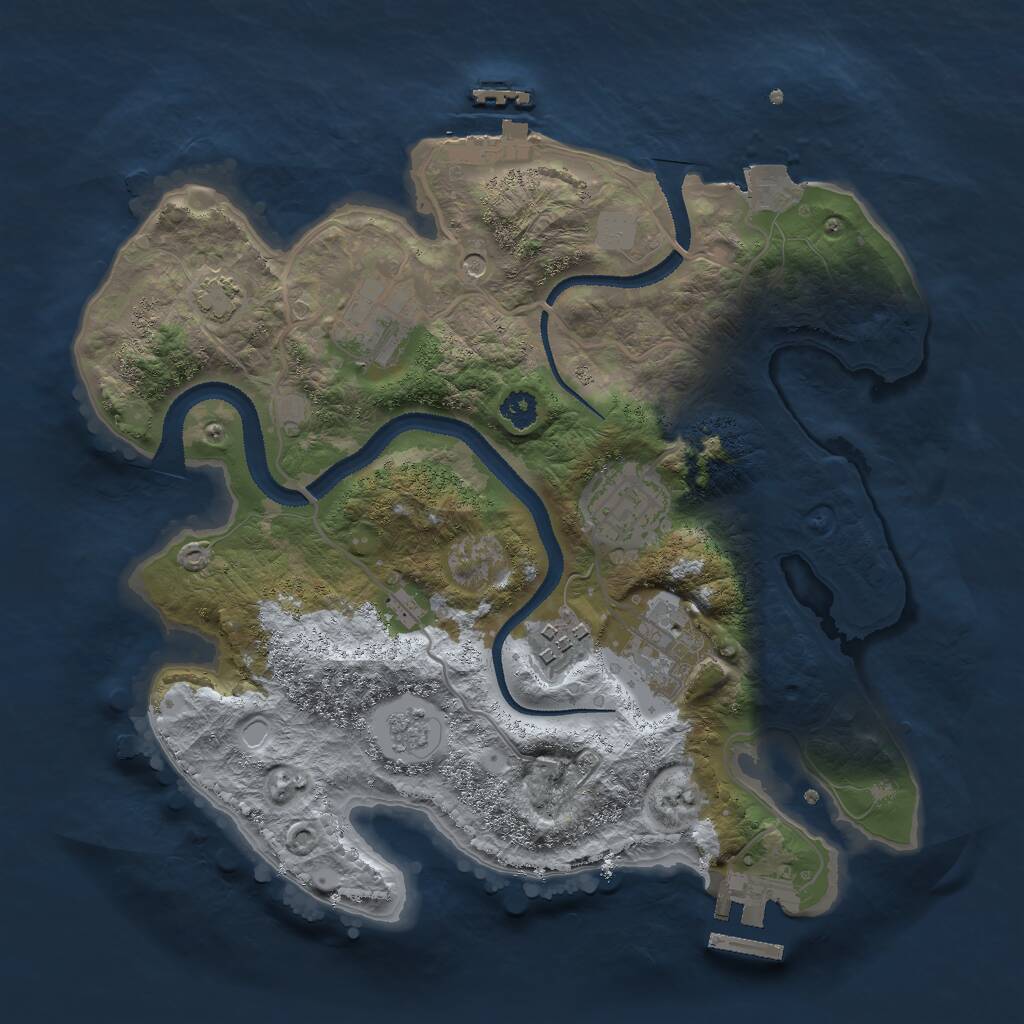 Rust Map: Procedural Map, Size: 2777, Seed: 1394887885, 10 Monuments