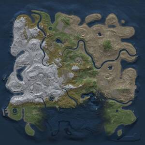Thumbnail Rust Map: Procedural Map, Size: 4500, Seed: 1146957459, 16 Monuments