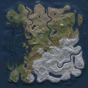 Thumbnail Rust Map: Procedural Map, Size: 4500, Seed: 1617780208, 16 Monuments