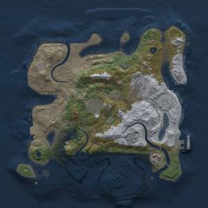 Thumbnail Rust Map: Procedural Map, Size: 3000, Seed: 1741297296, 10 Monuments